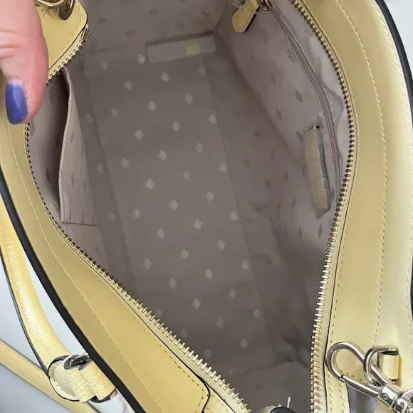 Kate Spade Kristi Yellow Leather Satchel KA696 Purse Butter NWOT Crossbody - Picture 6 of 10